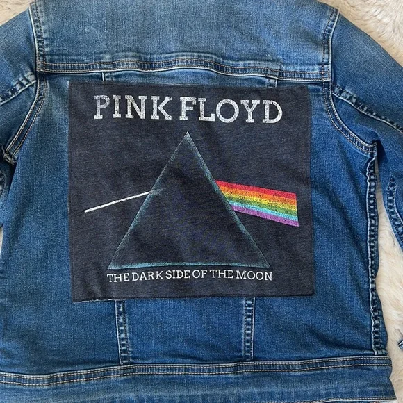 Hand Designed Collab Pink Floyd Girls Denim Jacket - Picture 2 of 6